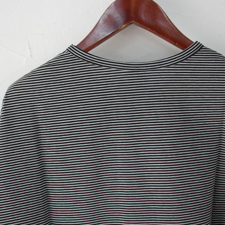 TRAVAIL MANUEL トラバイユマニュアル　クリア天竺ボーダーロングスリーブTシャツ　#グレーｘブラック