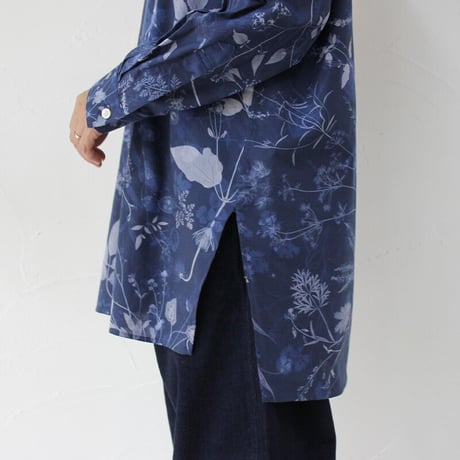 ASEEDONCLOUD アシードンクラウド　Flower Blue Print Pajama shirt　#blue　【送料無料】