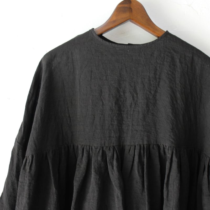 再入荷** LinenYa リネンヤ リネンバックギャザーブラウス #ホワイト