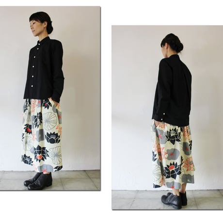 **再入荷**Tigre Brocante ティグルブロカンテx石北有美　HASUツイルポケットフィセルスカート　#ナチュラル、ブルー　【送料無料】