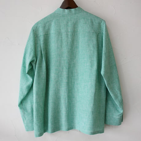 atelier naruse アトリエナルセ　リネンミニギンガムチェックブラウス　linen mini gingham check blouse