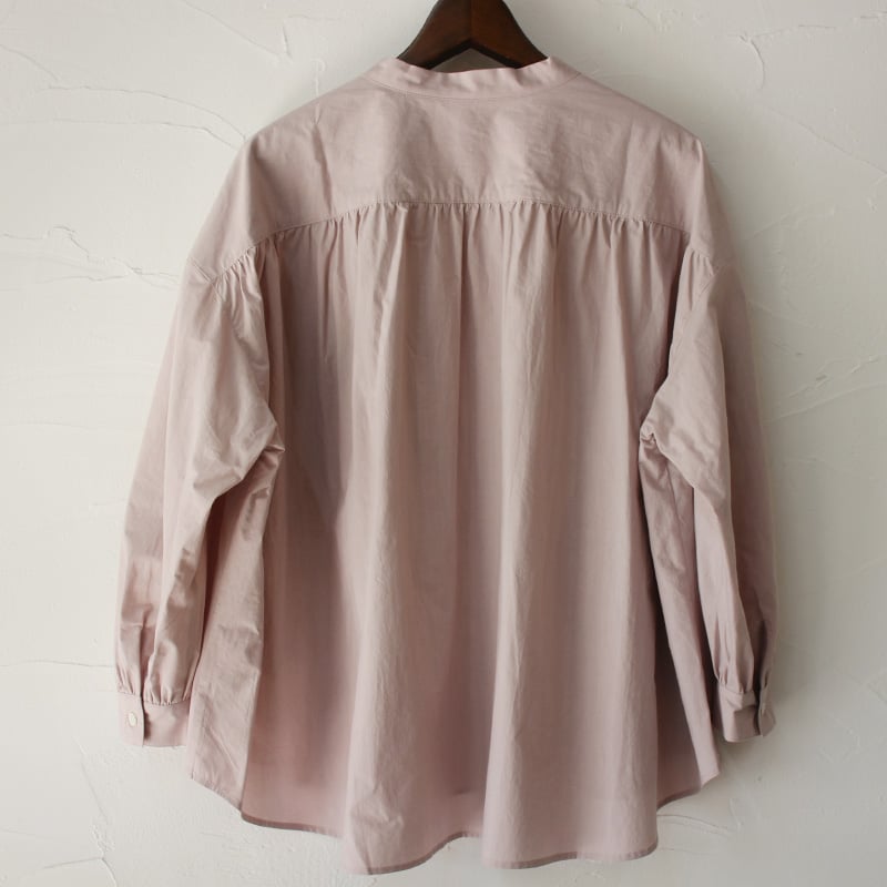 LinenYa リネンヤ コットンバンドカラー長袖シャツ #ピンク | sukima