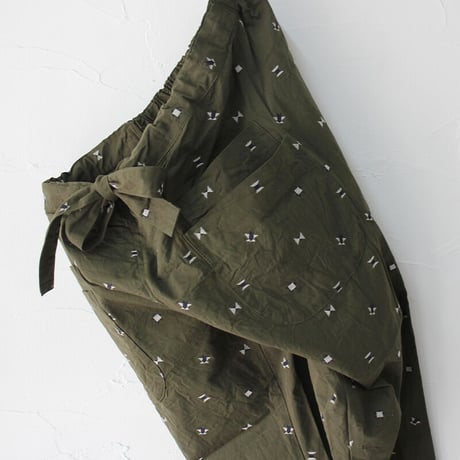 **再入荷**homspun ホームスパン　カットジャガードバックギャザーパンツ　#ベージュ、カーキ　【送料無料】