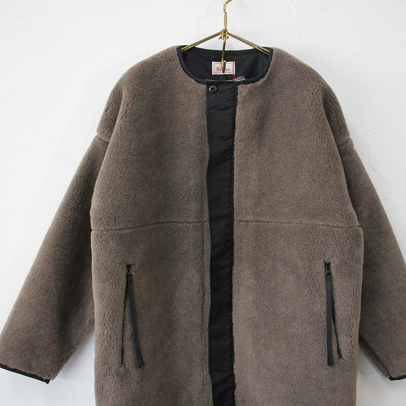 maomade マオメイド ベアーボアロング丈コート #グレージュ、モカ