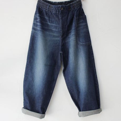 **2025a/w分到着** atelier naruse アトリエナルセ　コットンデニム ウエストゴム バルーンバンツ　#ストーンウォッシュ加工