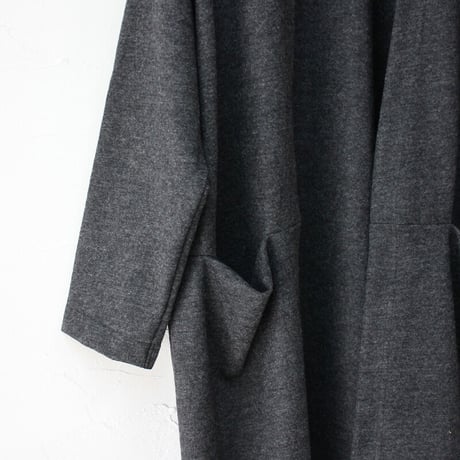 **ブラウンのみですが再入荷** TRAVAIL MANUEL トラバイユマニュアル　トップウール天竺ロングカーデ　♯チャコールグレー、ブラウン、ネイビー　【送料無料】