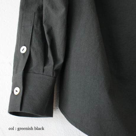 SUSURI ススリ　ボタニストシャツ　#ecru , greenish black 【送料無料】