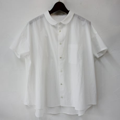 **またまたまた再入荷** LinenYa リネンヤ　80タイプライタートリプルウォッシュ丸襟ブラウス　#ブルー、レッド、ブラック、ホワイト