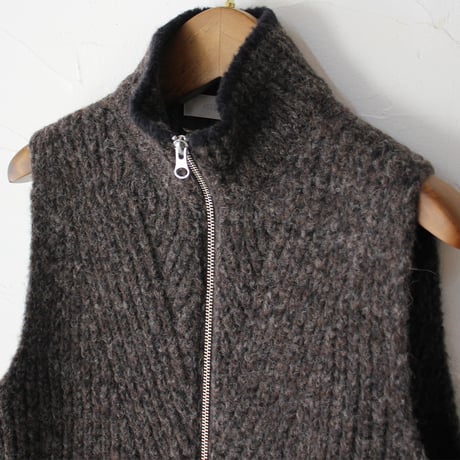 ASEEDONCLOUD アシードンクラウド　Blushed knit vest　#dark brown 【送料無料】
