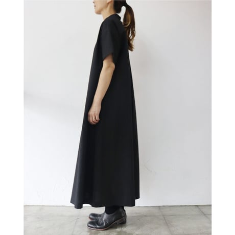 **再入荷**MAGALI マガリ　天日干しコットン・ペザントドレス　#ブラック　【送料無料】