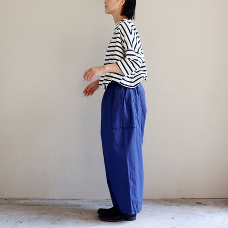 **再入荷**　homspun ホームスパン　バルキーシーチング薄手ギャザーパンツ　#ブルー、グレー、ピンク