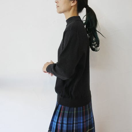 atelier naruse アトリエナルセ cotttn wool mock-neck knit　コットンウールモックネックニット　#チャコール、レッド