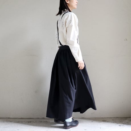 atelier naruse アトリエナルセ　コットンサスペンダースカート　cotton suspender skirt　#キャメル、ブラック