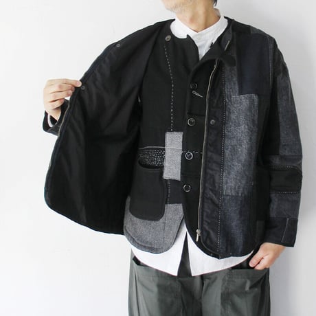 FUNSET OF ART ファンセットオブアート　ブラックパッチワークライナーブルゾン　#ブラック　【送料無料】