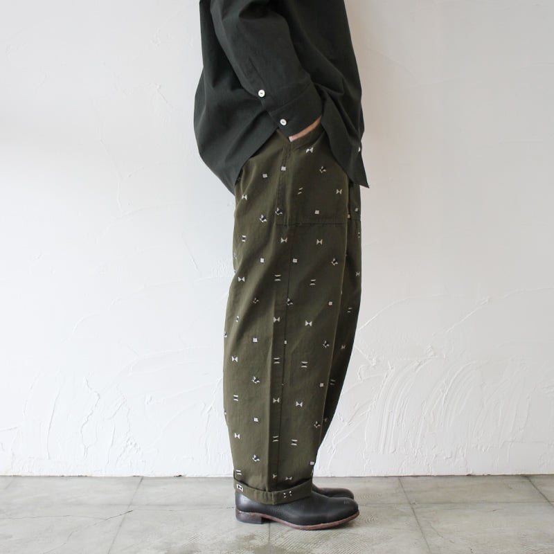 homspun ホームスパン リップストップ＆カットジャガードパンツ