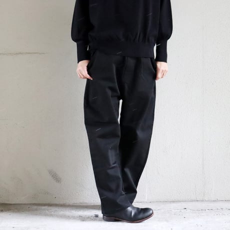 TRAVAIL MANUEL トラバイユマニュアル ヴィンテージピケユニティパンツ　#オフ白、ブラック