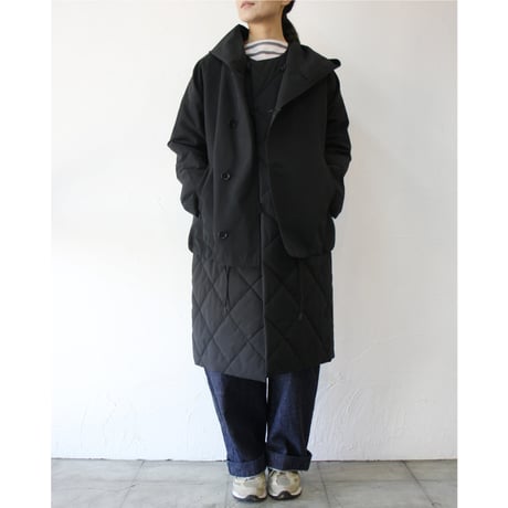**S u K i M a -スキマ-別注** TRAVAIL MANUEL トラバイユマニュアル　ライトグログラン60/40クロスボタンパーカー　#ブラック　【送料無料】