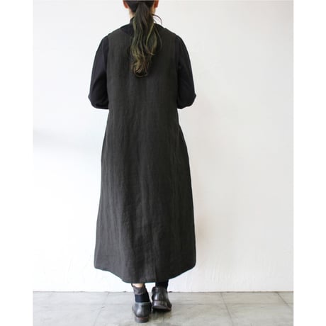 **またまたまた再入荷** LinenYa リネンヤ　リネンジャンパースカート　#ネイビー、ブラック　【送料無料】