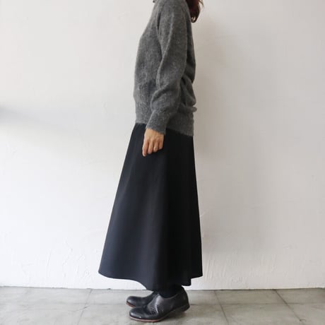 homspun ホームスパン　ウールトロピカルクロス裏付きフレアースカート　#グレー、ブラック