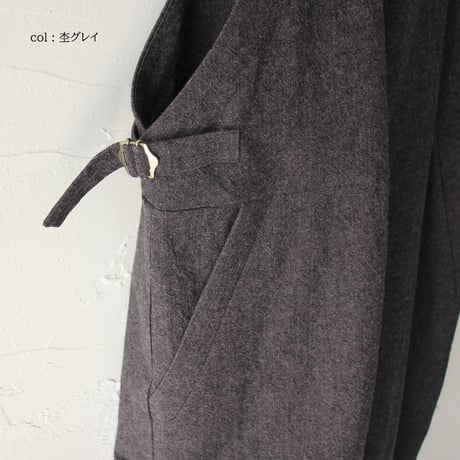 **杢グレイのみ再入荷** atelier naruse アトリエナルセ　コットンリネンスラブオーバーオール　cotton linen slab overalls-pants