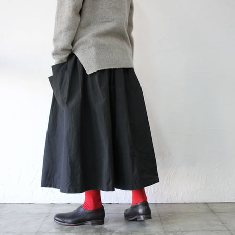 homspun ホームスパン　コーミングマットギャザースカート　#白、マスタード、ブルー、ブラック