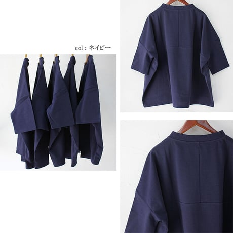 **またまたまた再入荷**　 Linenya リネンヤ　コットンデラヴェ7分袖Tシャツ