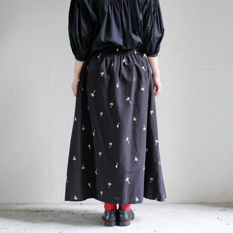 atelier naruse アトリエナルセ　コットンリネンカットインポケットスカート～nohara～cotton linen cut-in pocket skirt　【送料無料】