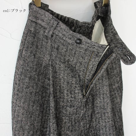 atelier naruse アトリエナルセ　シェットランドウールリネンタックワイドパンツ shetland wool linen tuck wide pants
