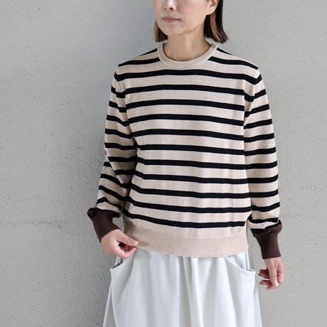 atelier naruse アトリエナルセ　cotton wool boarder knit コットンウールボーダーニット