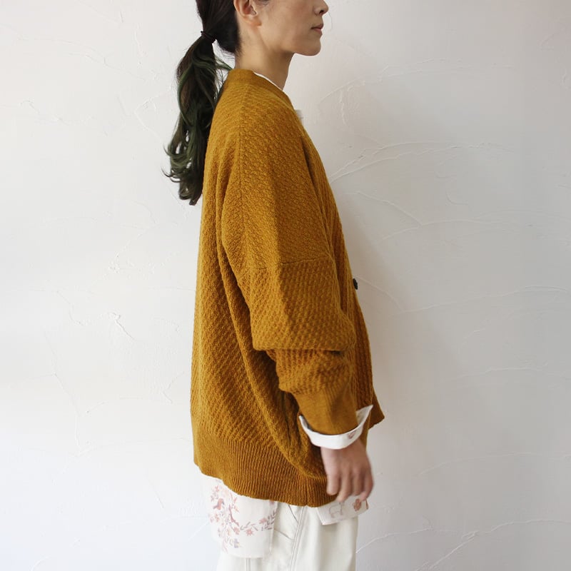 タグ付き アトリエナルセ ラムウールビッグカーディガン 日本製