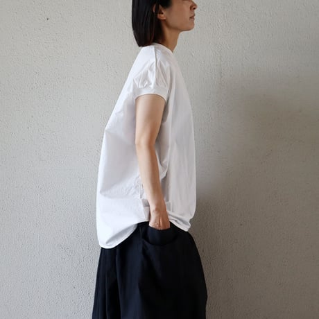 **限定生産分再入荷** homspun ホームスパン　コンパクトウェザーノースリーブブラウス　#ホワイト、ネイビー、ダークピンク、パウダーブルー