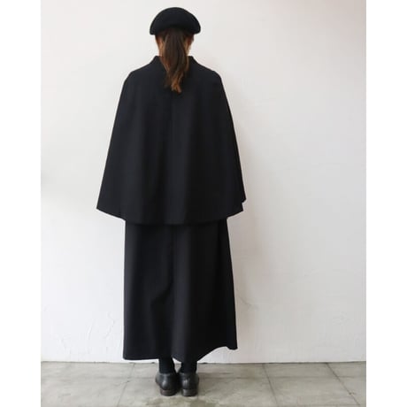**再入荷** Linenya リネンヤ　ウールケープ　#ブラック　【送料無料】