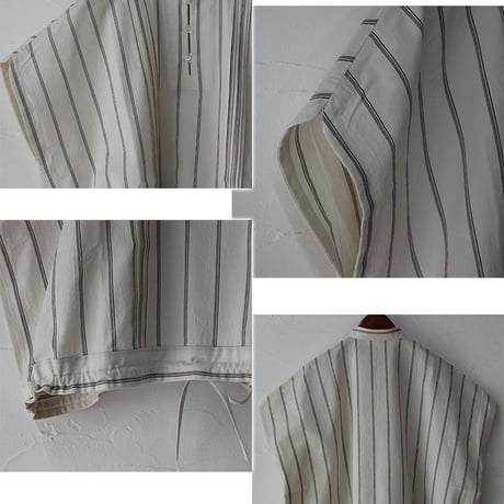 ASEEDONCLOUD アシードンクラウド　plants on cloud stripe working blouse #オフ白　【送料無料】