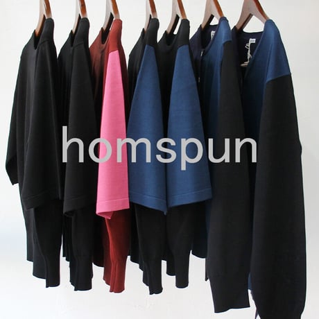 homspun ホームスパン　ソフトコンパクトヤーンクルーネックカーデ　【送料無料】
