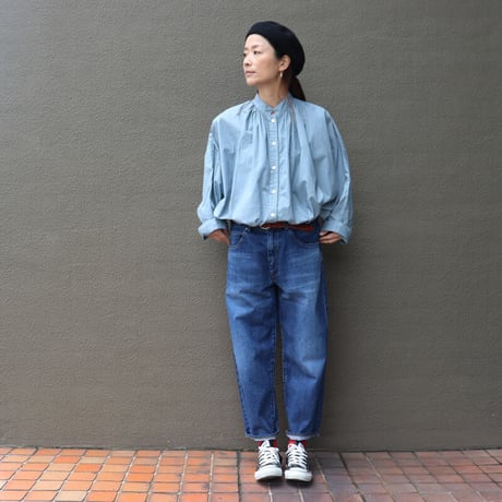 ARTE POVERA アルテポーヴェラ　 タイプライター染めポンチョシャツ　#ホワイト、スモークサックス、ブラック