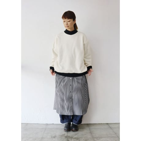 amne アンヌ　FRENCH TERRY oval v_mock フレンチテリーVモックプルオーバー　【送料無料】
