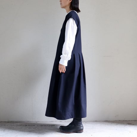 ASEEDONCLOUD アシードンクラウド　Chimney ash wool Study uniform dress #navy  【送料無料】