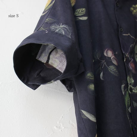 ASEEDONCLOUD　アシードンクラウド　Mitsuyakusou botanical print Resarcher shirt  #ブラック