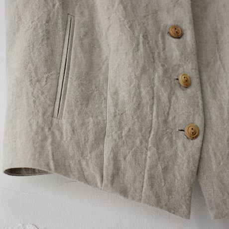**またまた再入荷** atelier naruse アトリエナルセ　linen vest　リネンベスト　#ベイジュ、チャコール