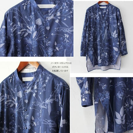 ASEEDONCLOUD アシードンクラウド　Flower Blue Print Pajama shirt　#blue　【送料無料】