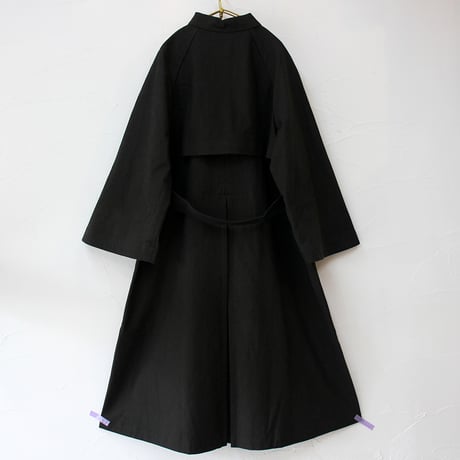 MAGALI マガリ　コットンリネンアンティークキャンバストレンチコート　#ブラック