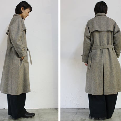 ASEEDONCLOUD　アシードンクラウド　Earth Herrinbone Father's Coat #BEIGE , DARK GREEN　【送料無料】