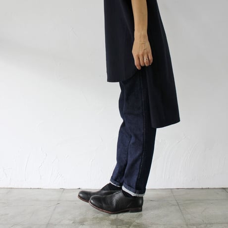 TRAVAIL MANUEL トラバイユマニュアル　ストレッチデニムペグパンツ　#INDIGO , BLACK