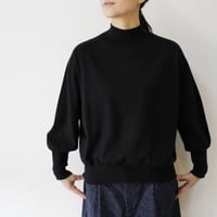 **またまたまた再入荷** LinenYa リネンヤ　as it is.　コットンモックネック長袖ニット　#ブラック、ネイビー　【送料無料】