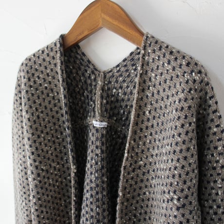 **再入荷**homspun ホームスパン　ナチュラルネップジャガードカーディガン　#ベージュ、ブラウン