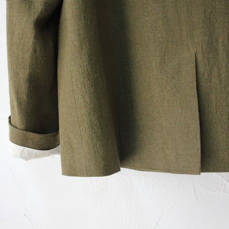 **再入荷** MAGALI マガリ　リネンウールクラシックジャケット　#カーキ、ブラック　【送料無料】