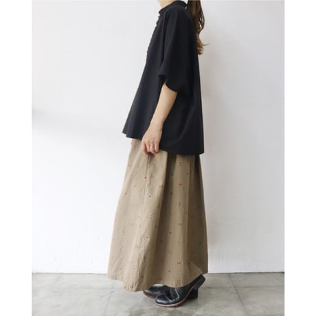 **またまたまた再入荷**Linenya リネンヤ　コットンヘンリーネックブラウス　#アイボリー、ベージュ、ネイビー、ブラック　【送料無料】