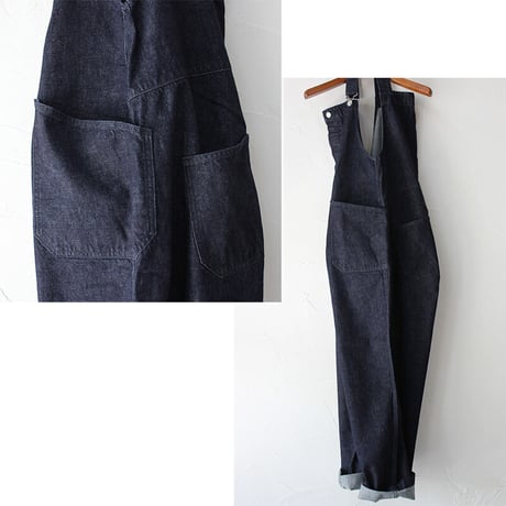 **再入荷** sasanqua by trees サザンカバイツリーズ　10ozカツラギデニムワークオール　#インディゴ、アイボリー