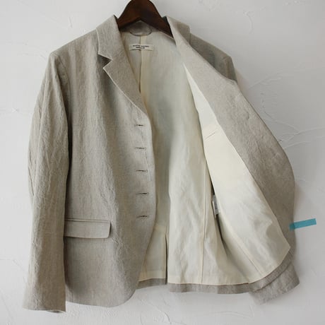 **再入荷** atelier naruse アトリエナルセ　リネンテーラードジャケット　linen tailored jacket　#ベイジュ、チャコール