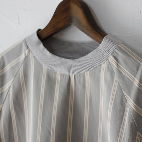 **再入荷**atelier naruse アトリエナルセ cotton typewriter shibori hem pullover コットンタイプライター裾絞りプルオーバー #グレイ